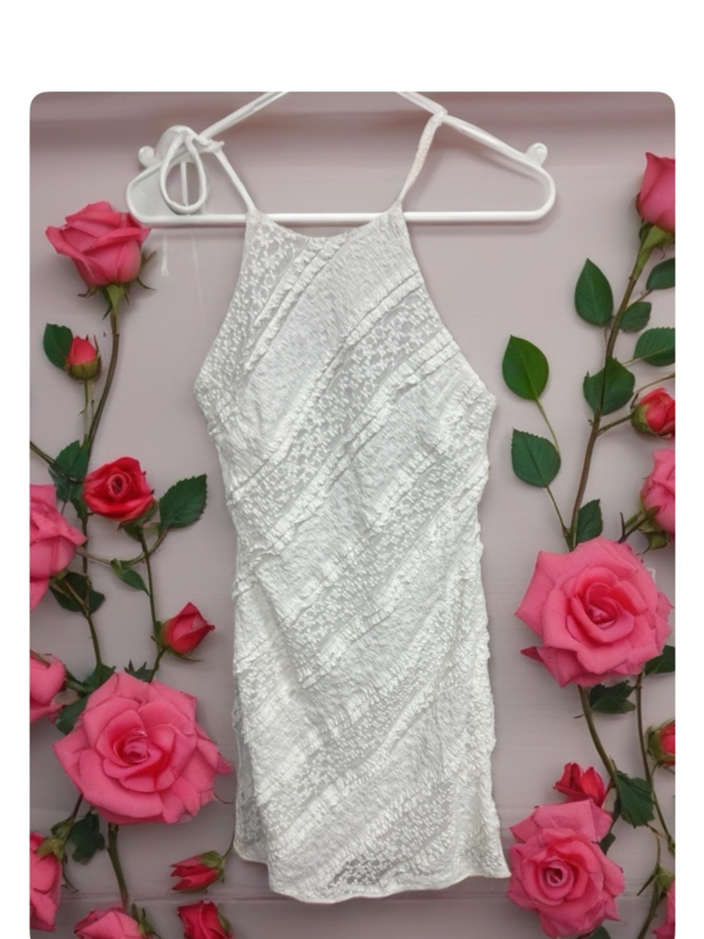 Altar'd State White One-Shoulder Textured Dress